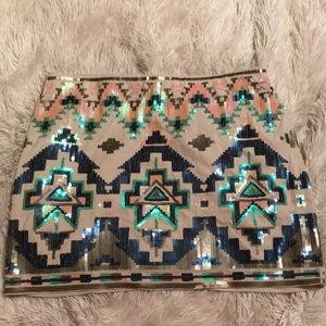 Express Azteca sequin skirt